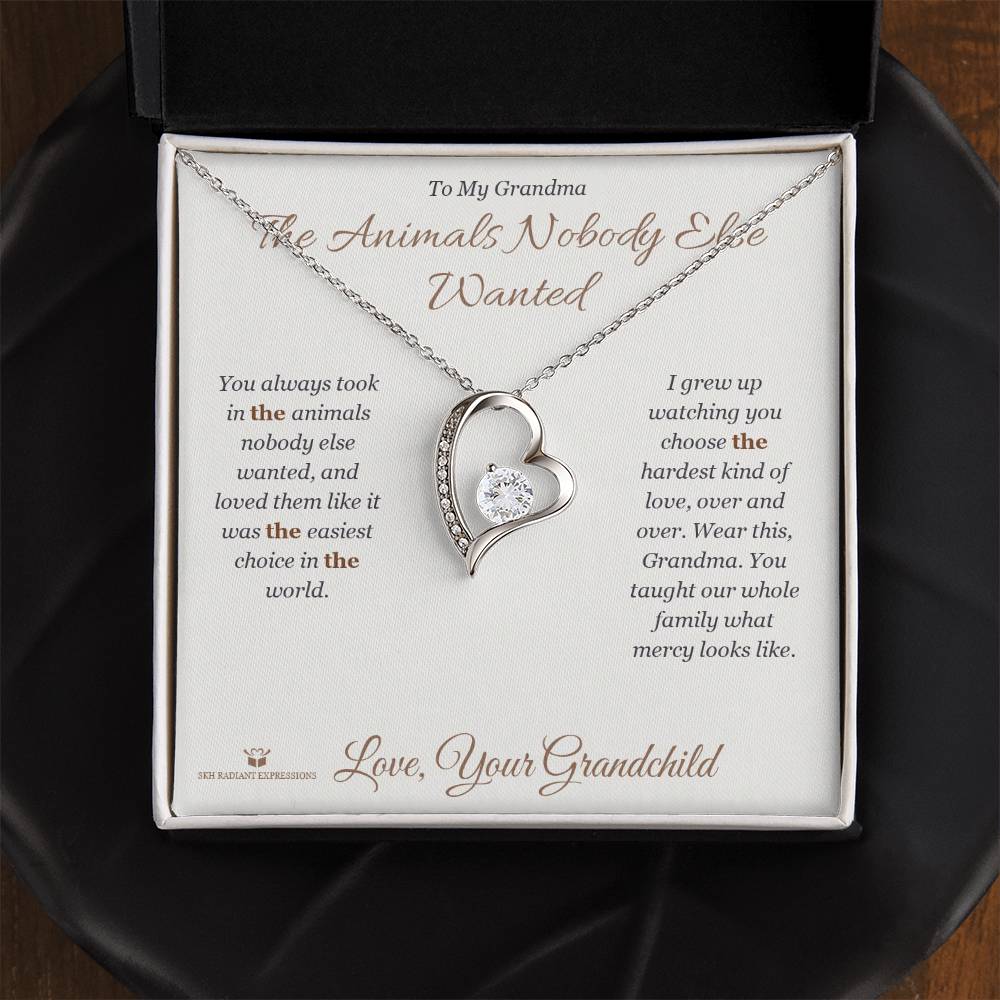 The Animals Nobody Else Wanted - Forever Love Necklace for Grandmother - personalized keepsake gift from SKH Radiant Expressions