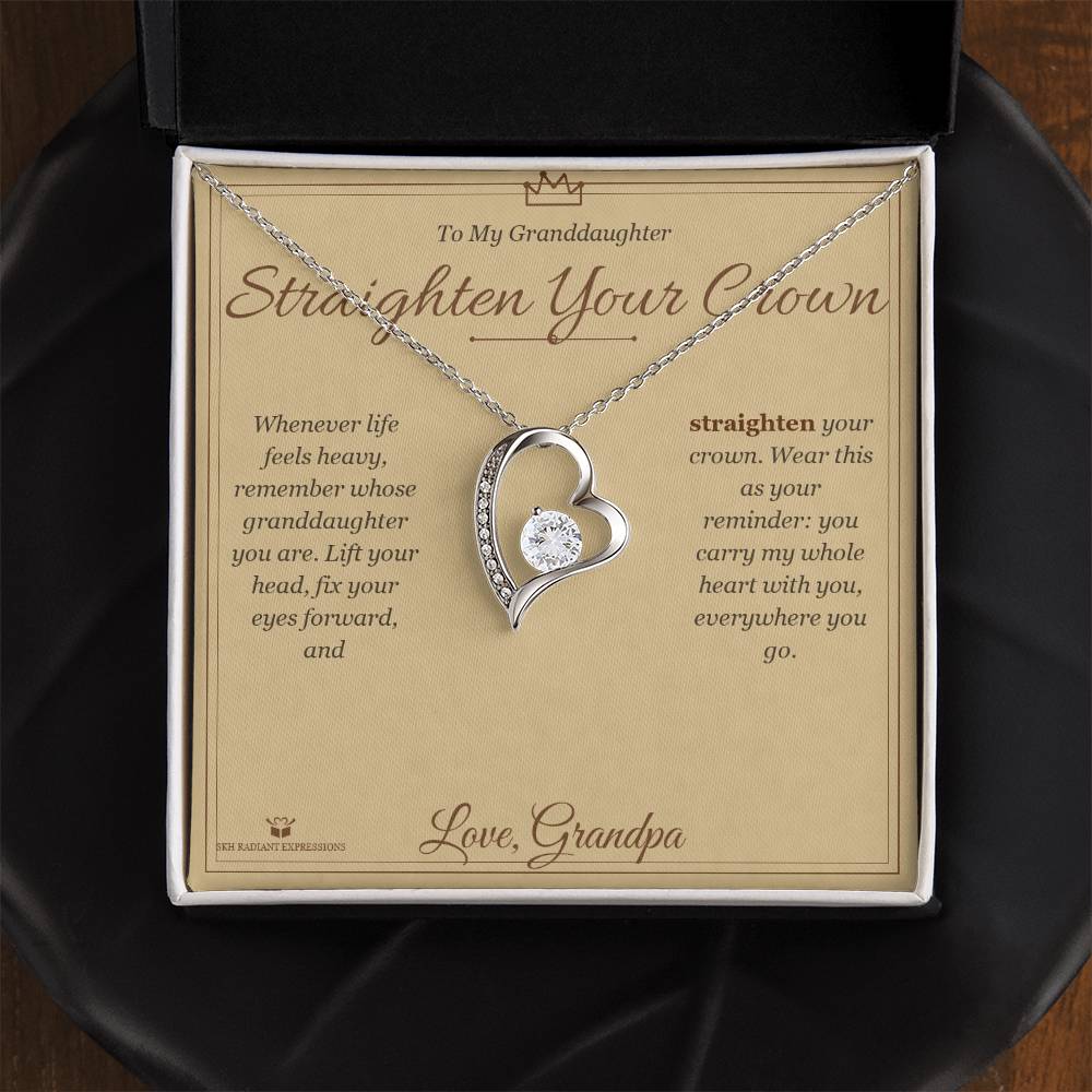 Straighten Your Crown - Forever Love Necklace for Granddaughter - personalized keepsake gift from SKH Radiant Expressions