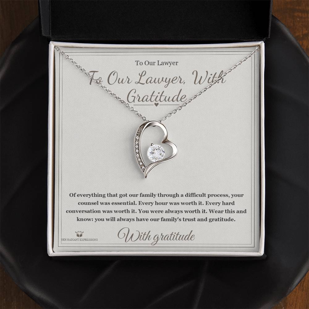 To Our Lawyer, With Gratitude - Forever Love Necklace for Lawyer