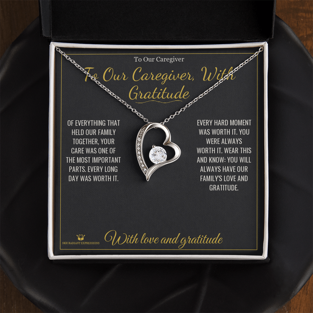 To Our Caregiver, With Gratitude - Forever Love Necklace for Caregiver - personalized keepsake gift from SKH Radiant Expressions