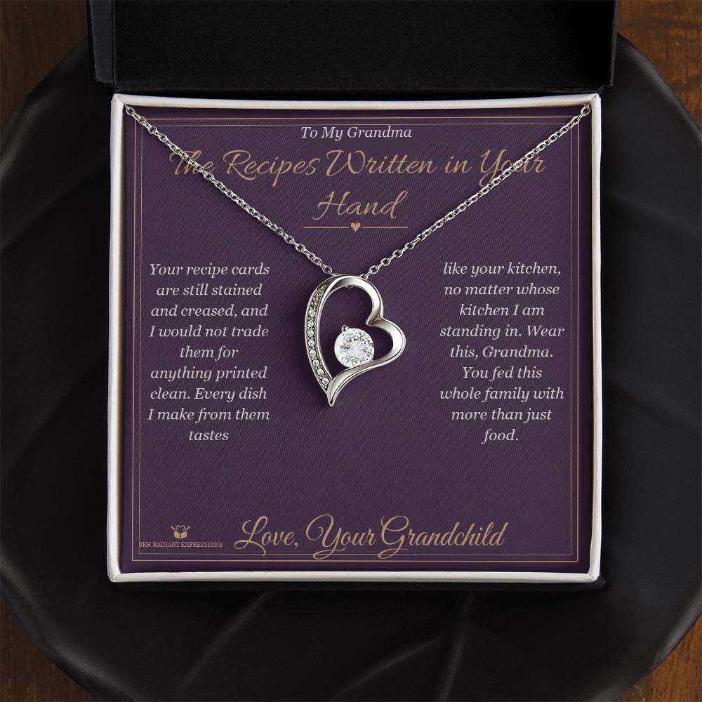 The Recipes Written in Your Hand - Forever Love Necklace for Grandmother - personalized keepsake gift from SKH Radiant Expressions