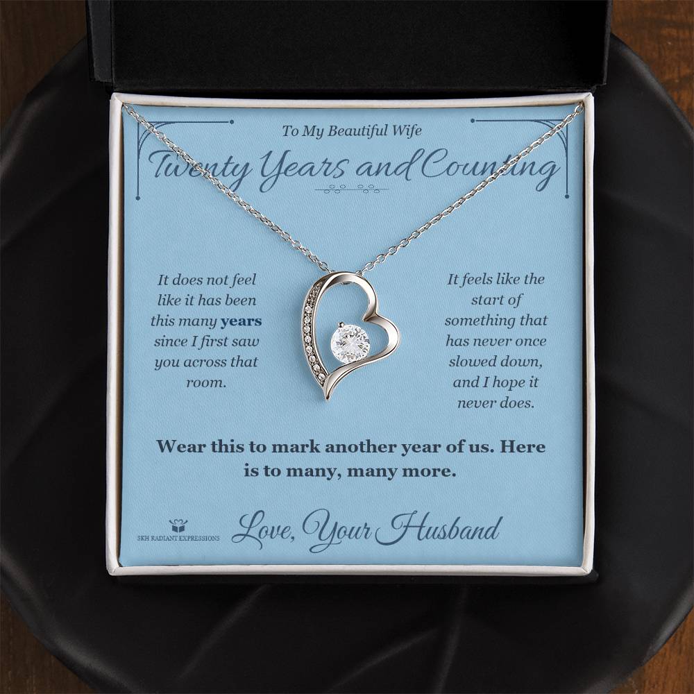 Twenty Years and Counting - Forever Love Necklace for Wife - personalized keepsake gift from SKH Radiant Expressions