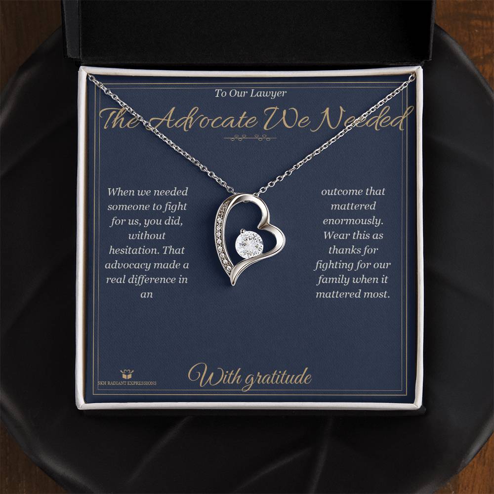 The Advocate We Needed - Forever Love Necklace for Lawyer - personalized keepsake gift from SKH Radiant Expressions