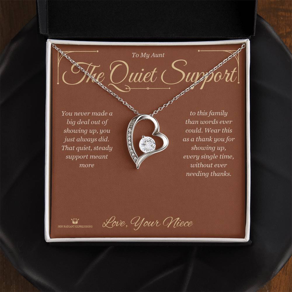 The Quiet Support - Forever Love Necklace for Aunt - personalized keepsake gift from SKH Radiant Expressions