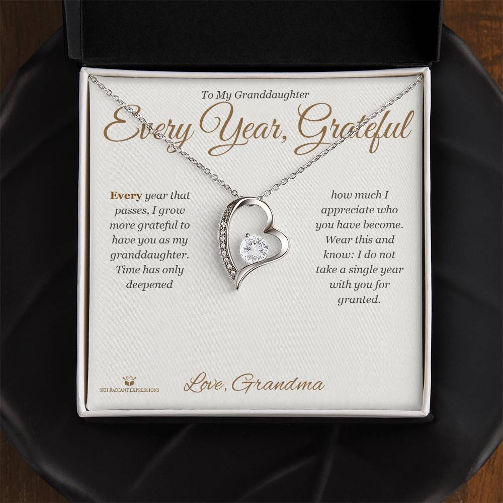 Every Year, Grateful - Forever Love Necklace for Granddaughter - personalized keepsake gift from SKH Radiant Expressions