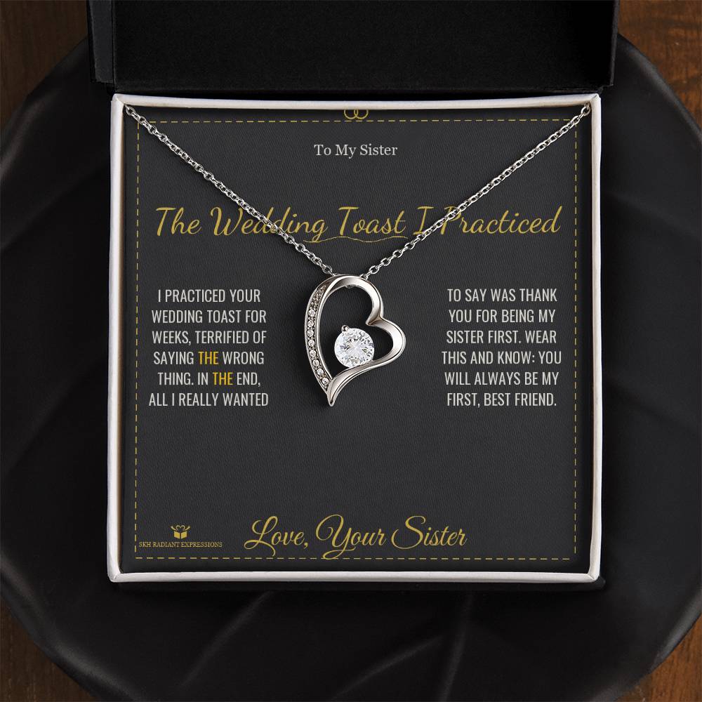 The Wedding Toast I Practiced - Forever Love Necklace for Sister