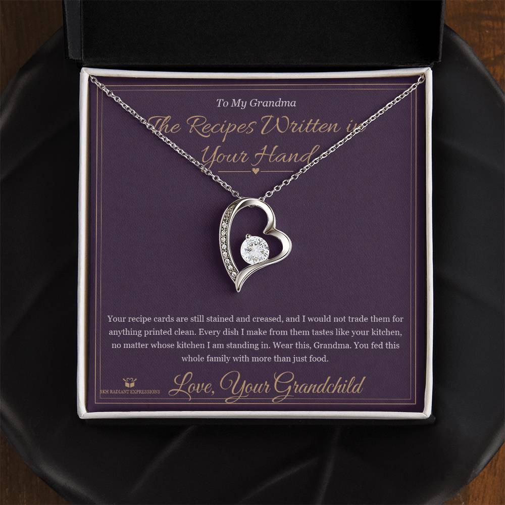The Recipes Written in Your Hand - Forever Love Necklace for Grandmother