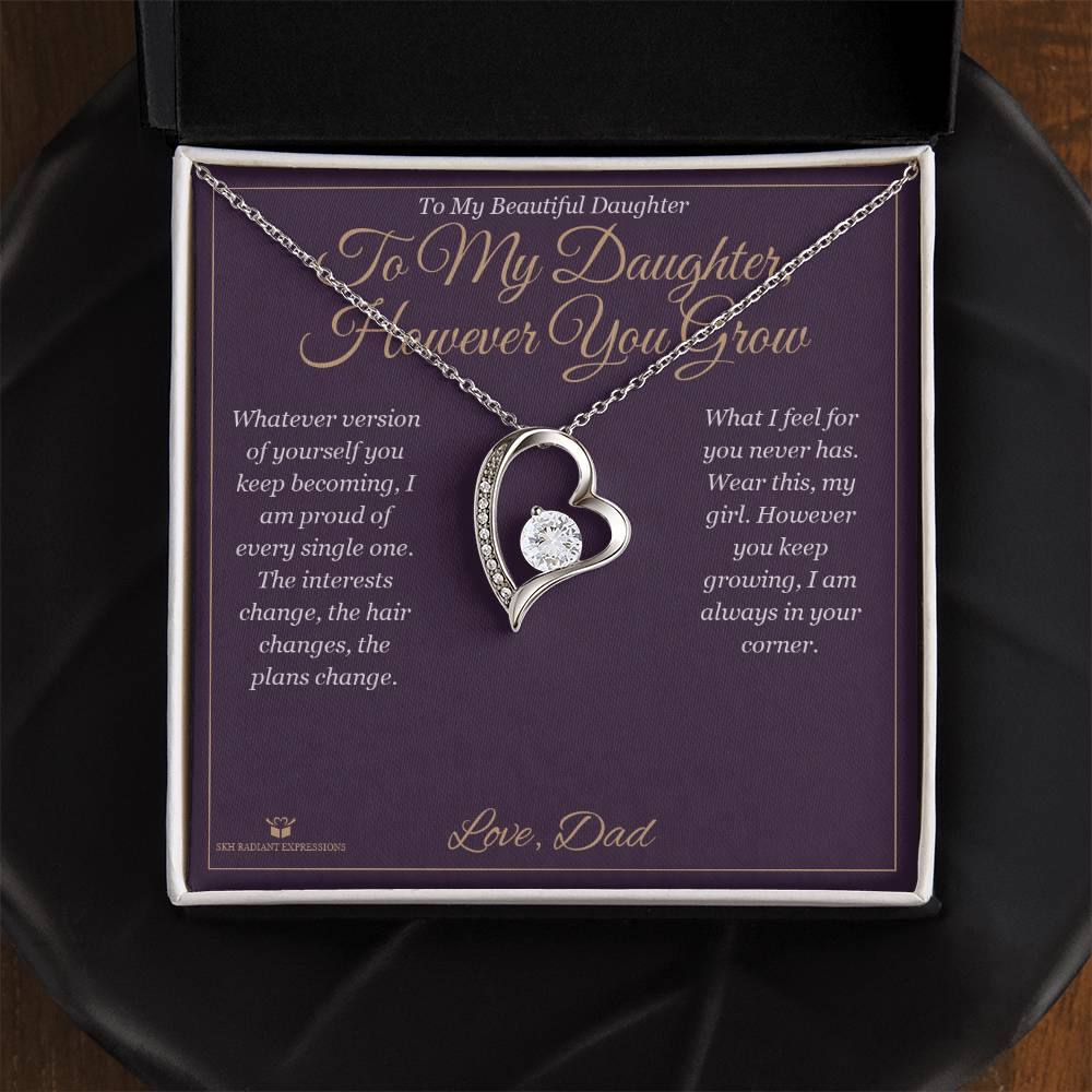 To My Daughter, However You Grow - Forever Love Necklace for Daughter - personalized keepsake gift from SKH Radiant Expressions