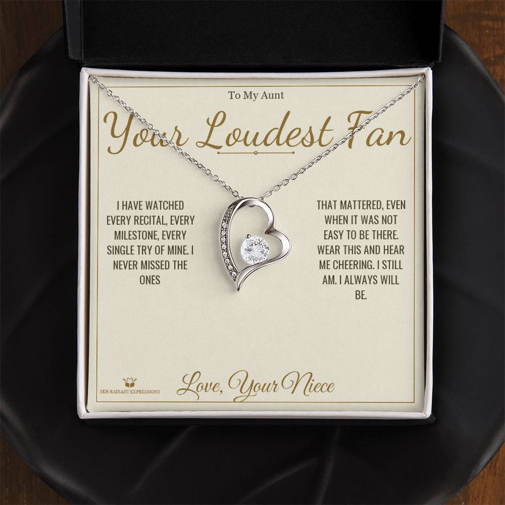 Your Loudest Fan - Forever Love Necklace for Aunt - personalized keepsake gift from SKH Radiant Expressions