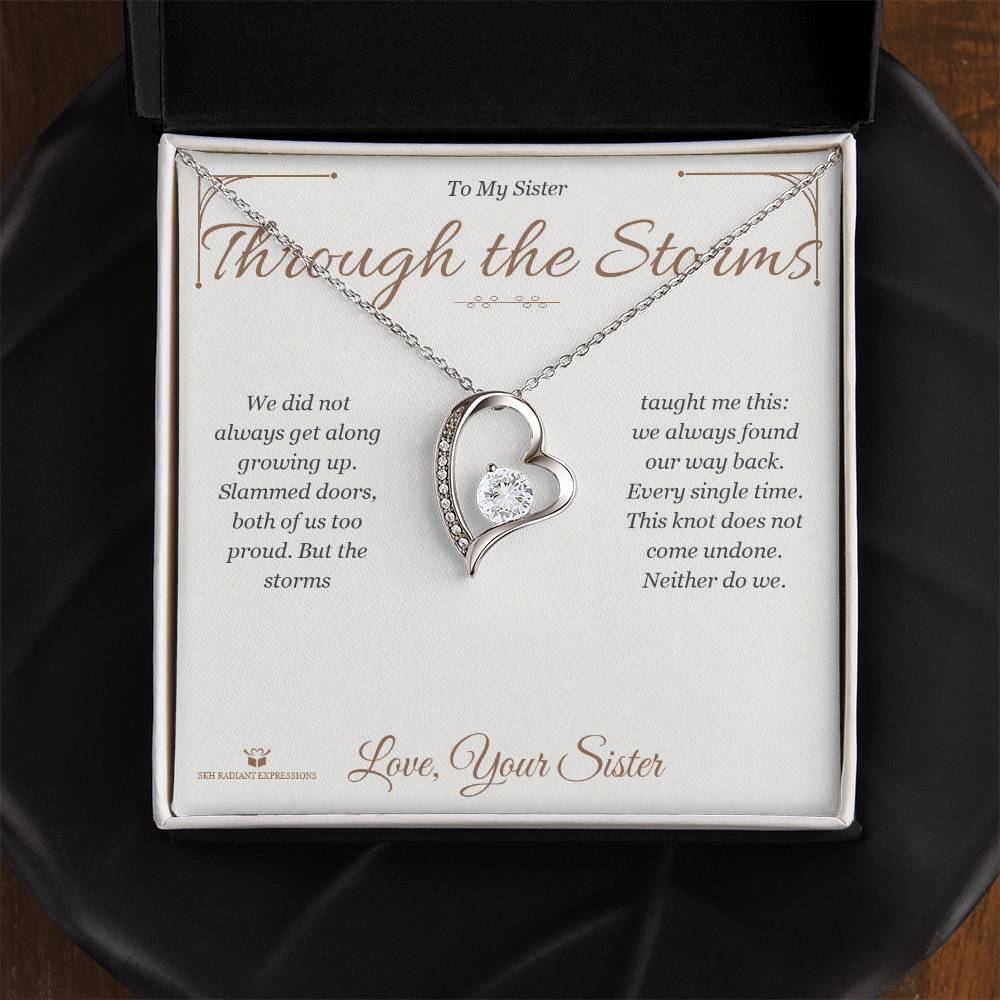 Through the Storms - Forever Love Necklace for Sister