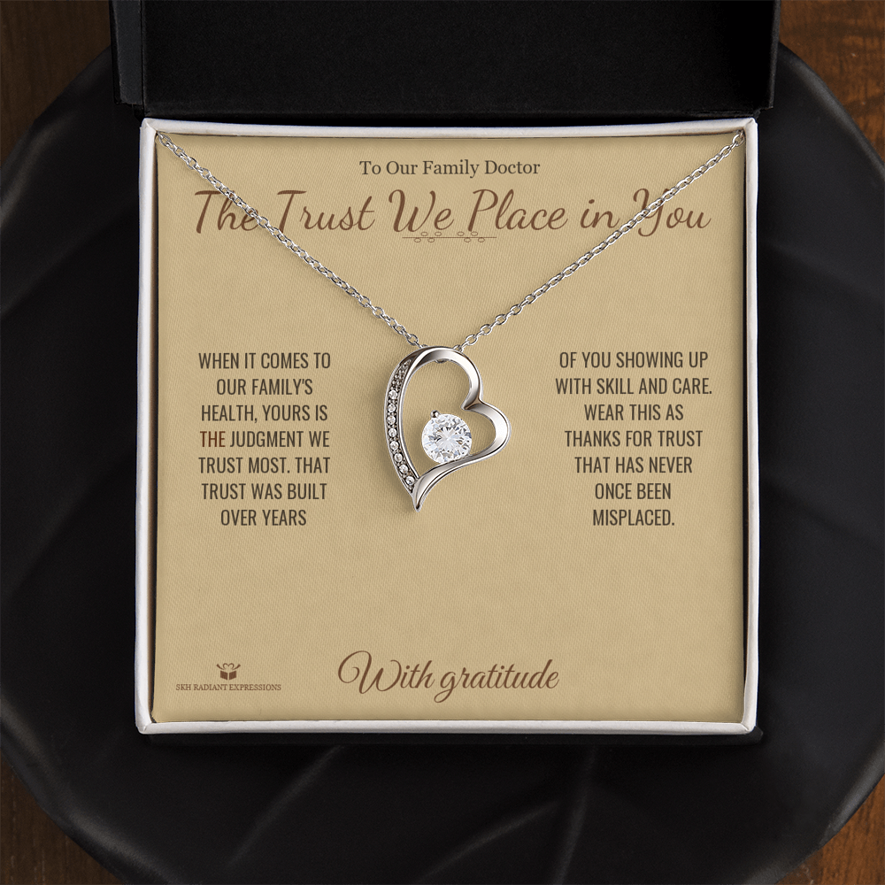 The Trust We Place in You - Forever Love Necklace for Doctor - personalized keepsake gift from SKH Radiant Expressions