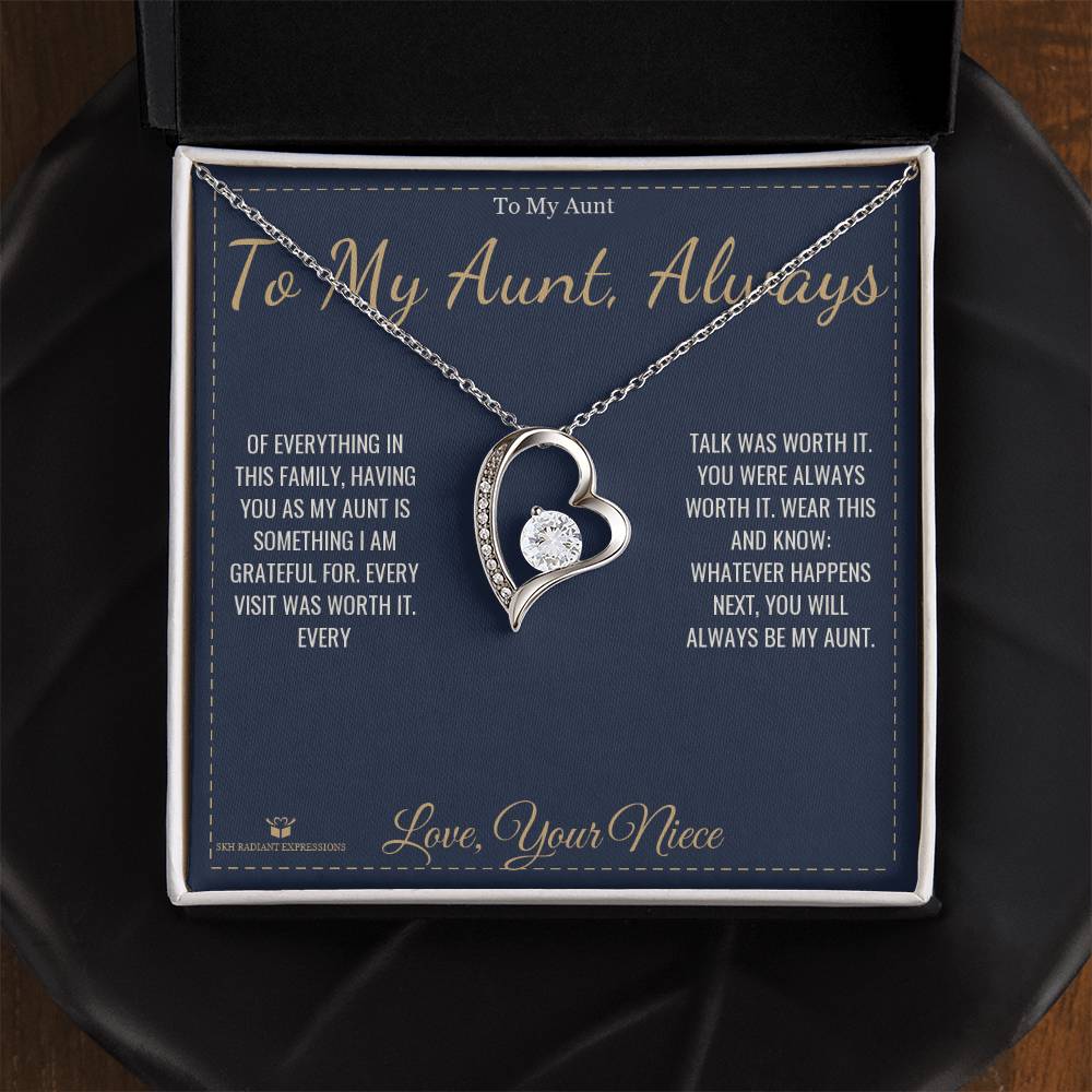 To My Aunt, Always - Forever Love Necklace for Aunt - personalized keepsake gift from SKH Radiant Expressions