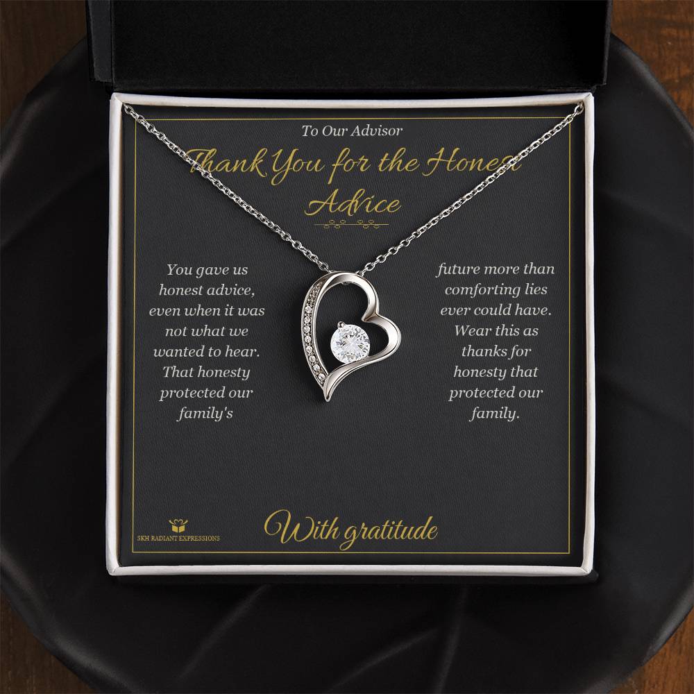 Thank You for the Honest Advice - Forever Love Necklace for Advisor - personalized keepsake gift from SKH Radiant Expressions