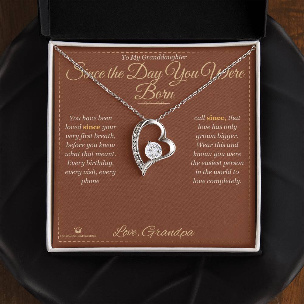 Since the Day You Were Born - Forever Love Necklace for Granddaughter