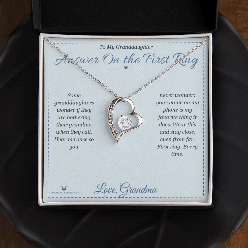 Answer On the First Ring - Forever Love Necklace for Granddaughter