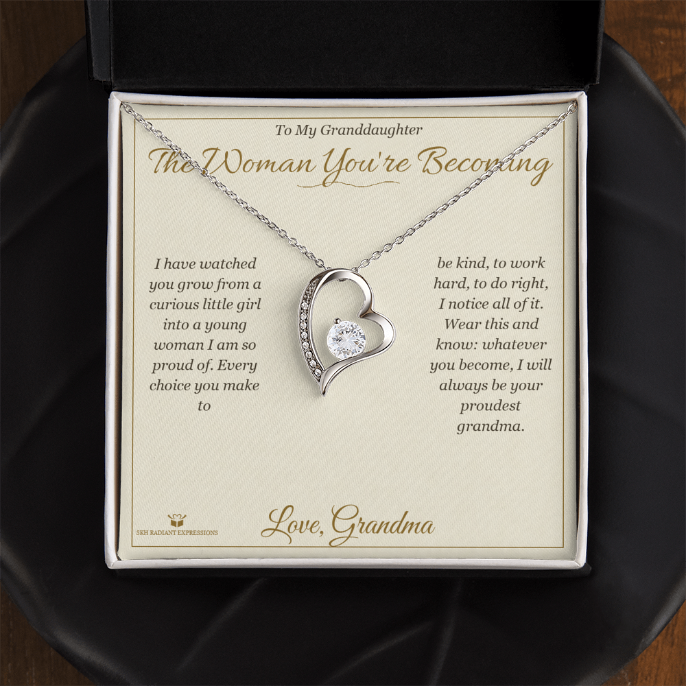 The Woman You're Becoming - Forever Love Necklace for Granddaughter