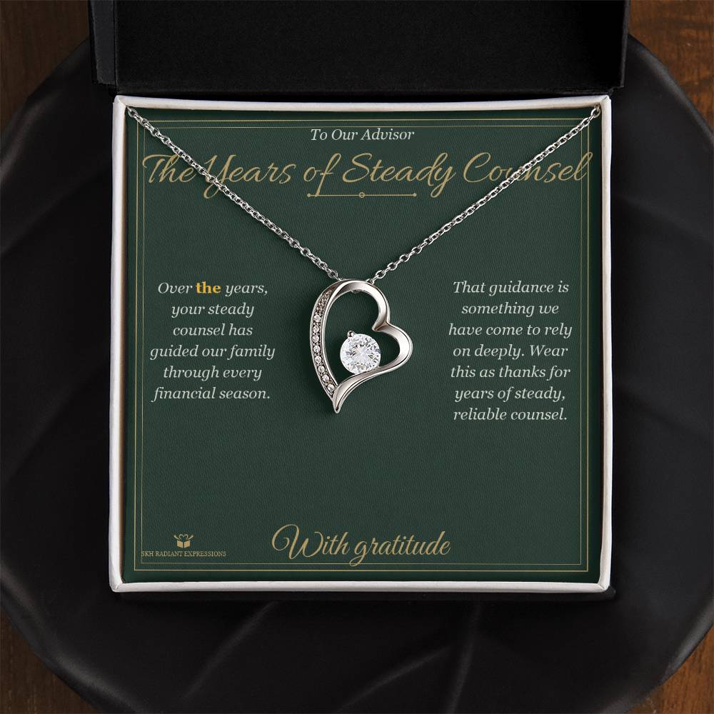 The Years of Steady Counsel - Forever Love Necklace for Advisor - personalized keepsake gift from SKH Radiant Expressions