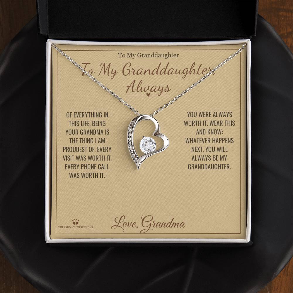 To My Granddaughter, Always - Forever Love Necklace for Granddaughter - personalized keepsake gift from SKH Radiant Expressions