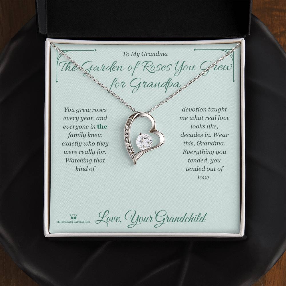 The Garden of Roses You Grew for Grandpa - Forever Love Necklace for Grandmother