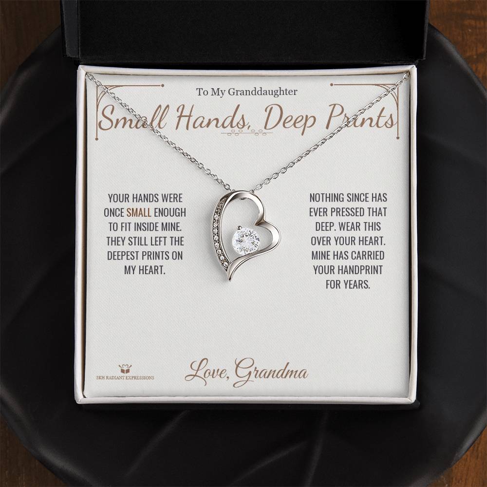 Small Hands, Deep Prints - Forever Love Necklace for Granddaughter - personalized keepsake gift from SKH Radiant Expressions