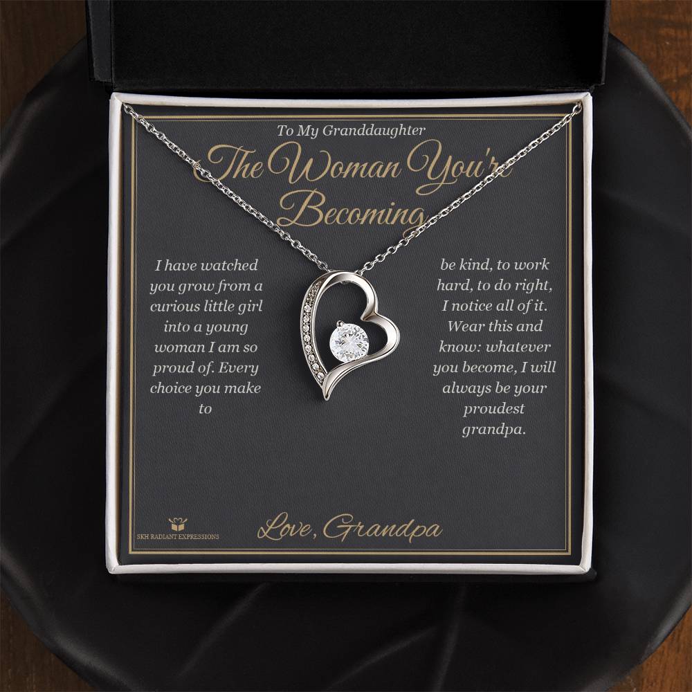 The Woman You're Becoming - Forever Love Necklace for Granddaughter