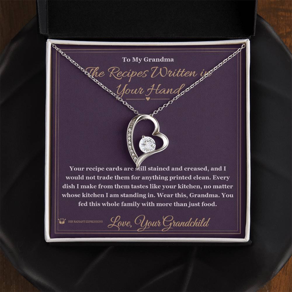 The Recipes Written in Your Hand - Forever Love Necklace for Grandmother