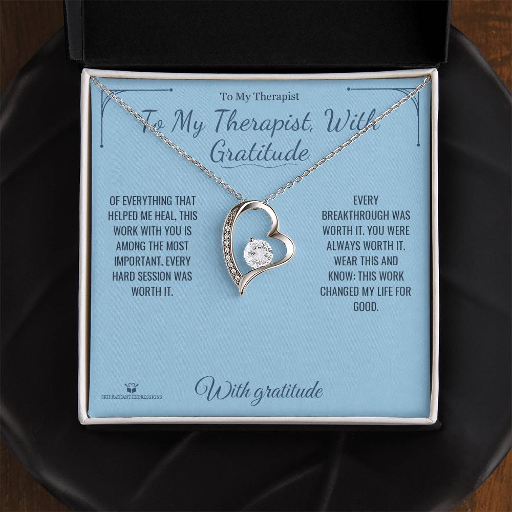 To My Therapist, With Gratitude - Forever Love Necklace for Therapist - personalized keepsake gift from SKH Radiant Expressions