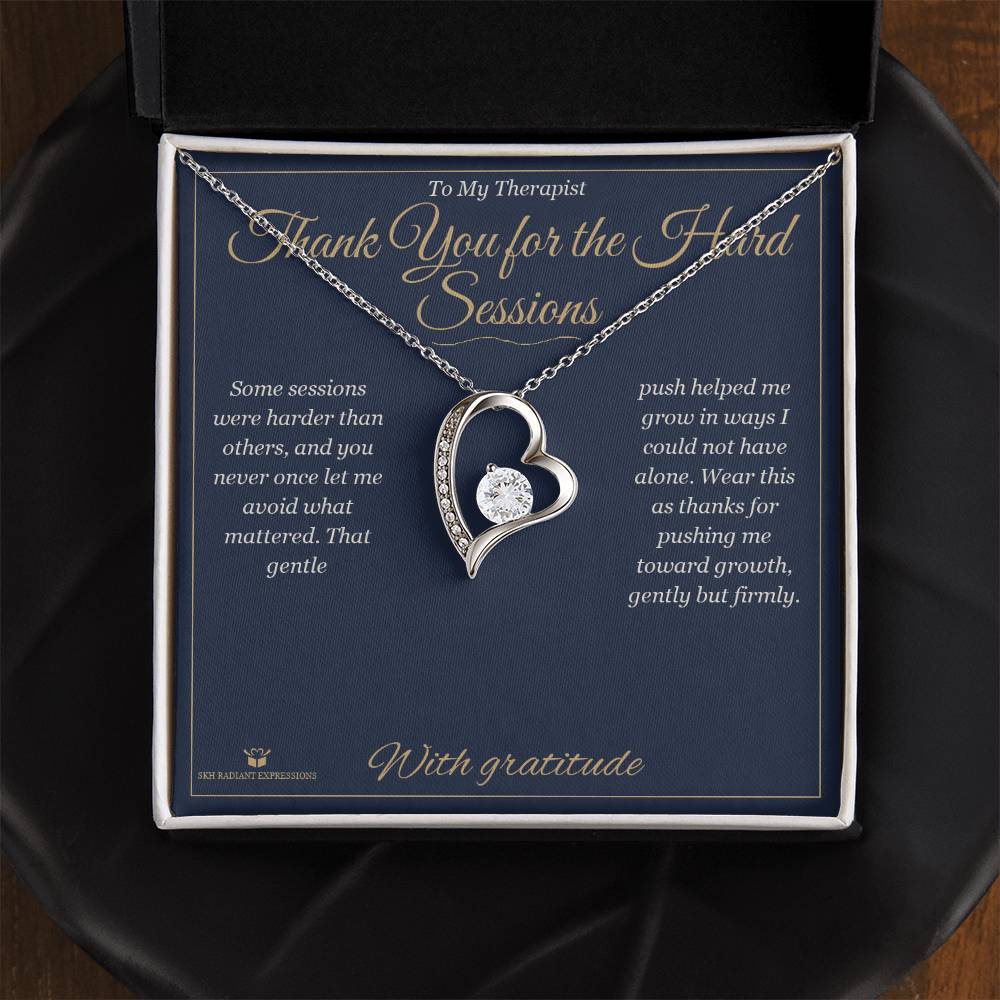 Thank You for the Hard Sessions - Forever Love Necklace for Therapist - personalized keepsake gift from SKH Radiant Expressions