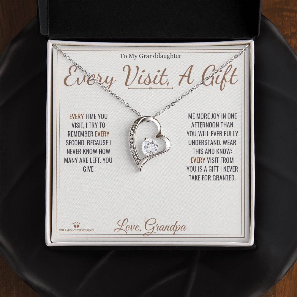 Every Visit, A Gift - Forever Love Necklace for Granddaughter - personalized keepsake gift from SKH Radiant Expressions