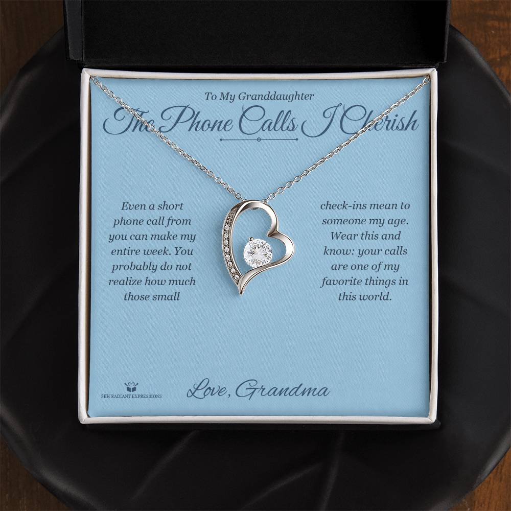 The Phone Calls I Cherish - Forever Love Necklace for Granddaughter
