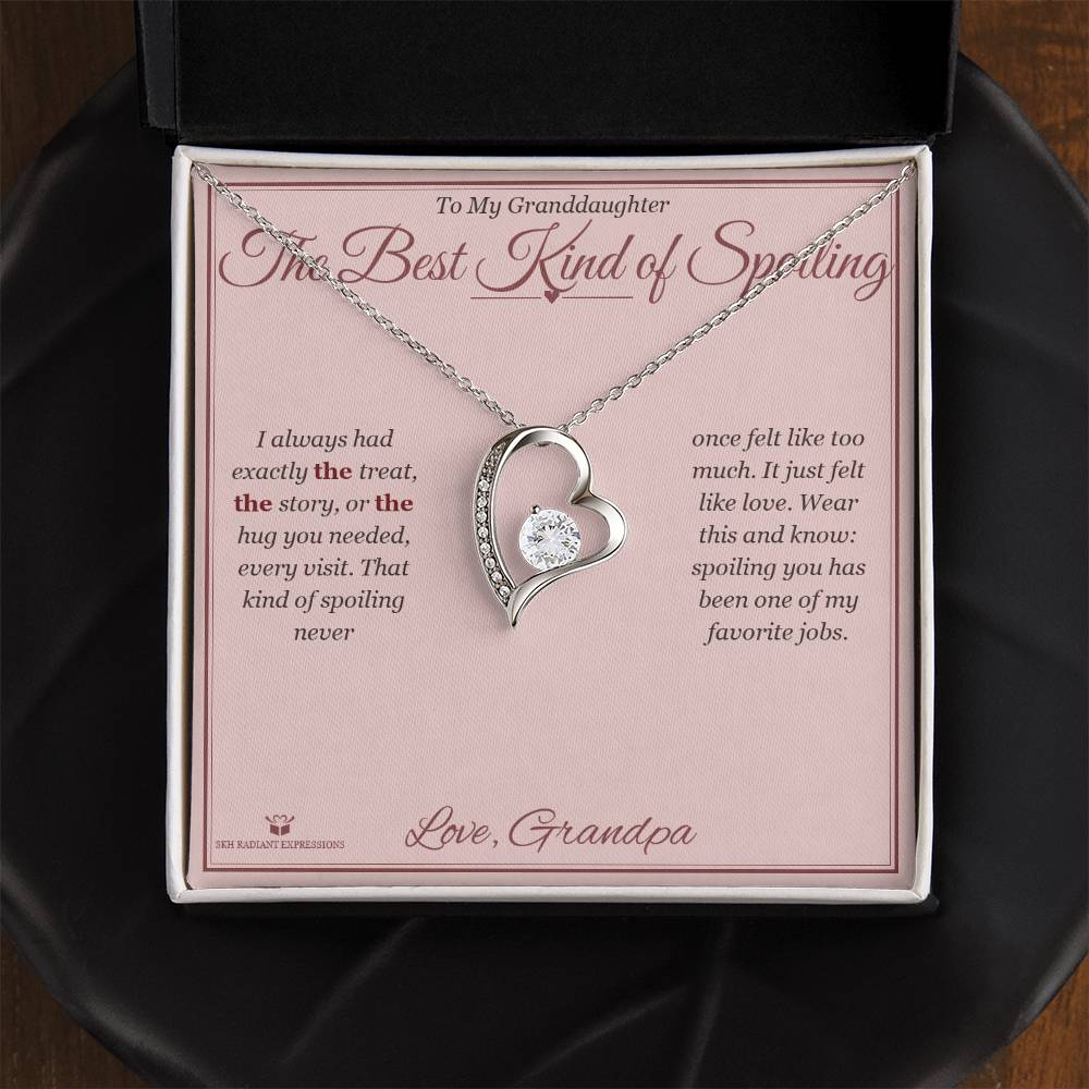 The Best Kind of Spoiling - Forever Love Necklace for Granddaughter - personalized keepsake gift from SKH Radiant Expressions