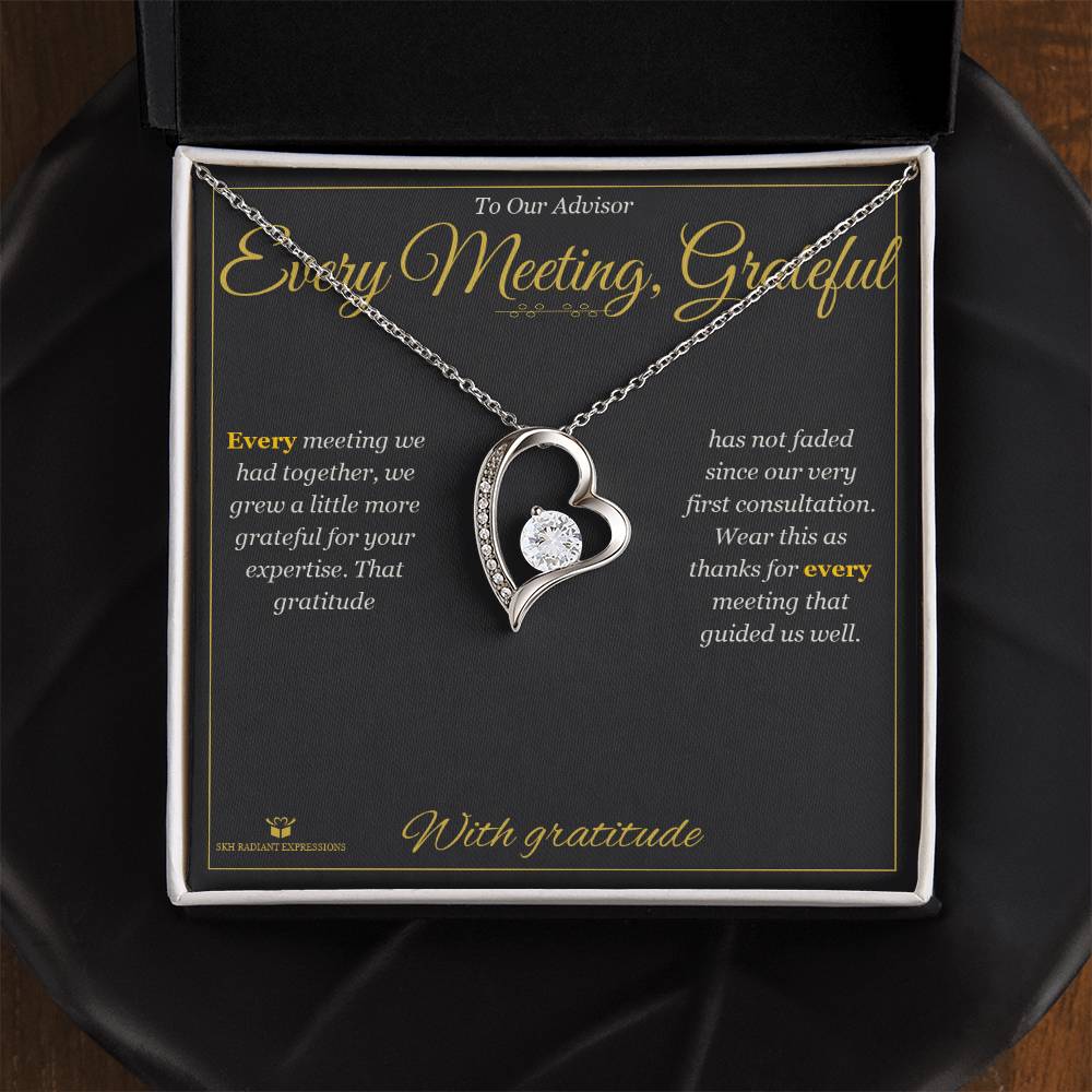 Every Meeting, Grateful - Forever Love Necklace for Advisor