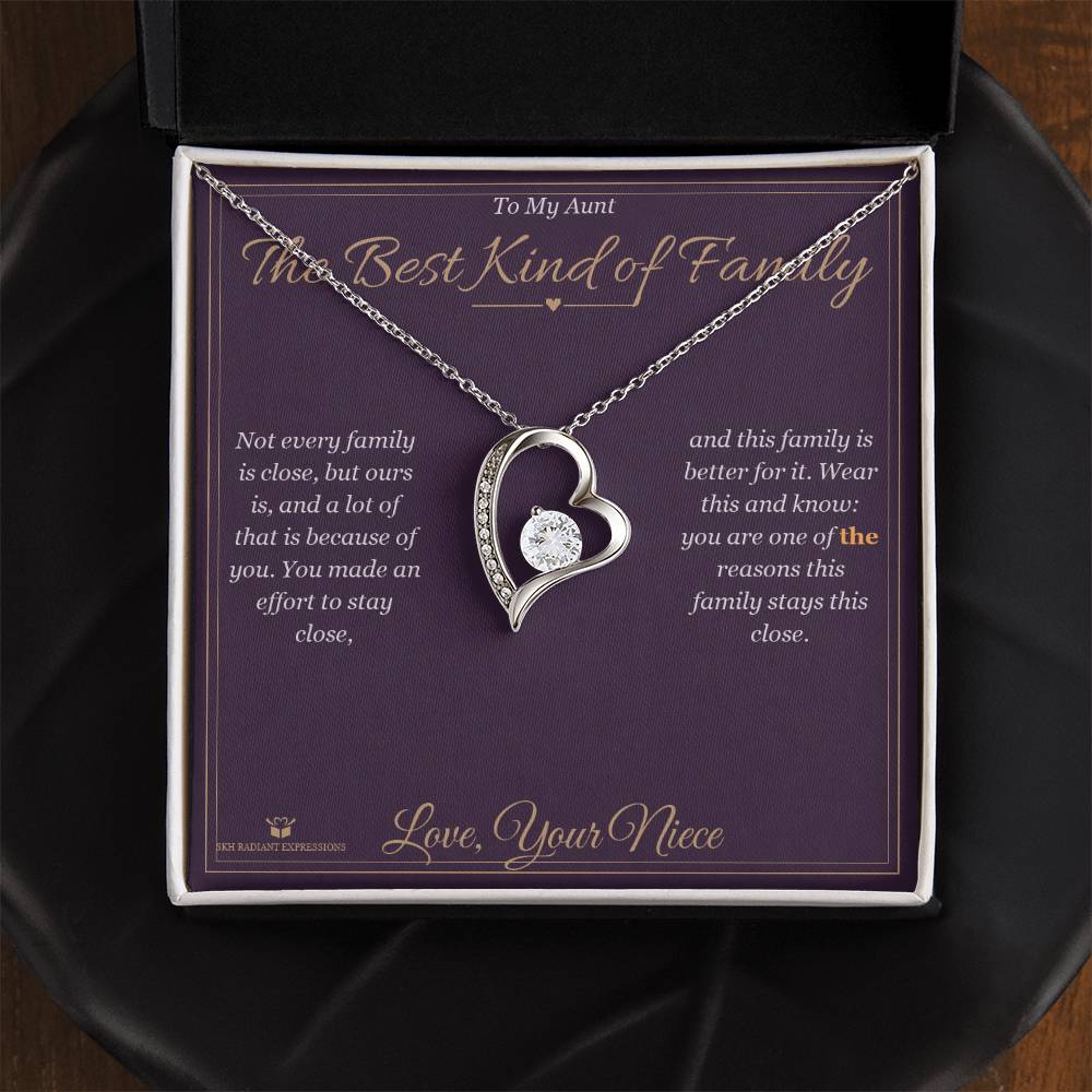 The Best Kind of Family - Forever Love Necklace for Aunt - personalized keepsake gift from SKH Radiant Expressions