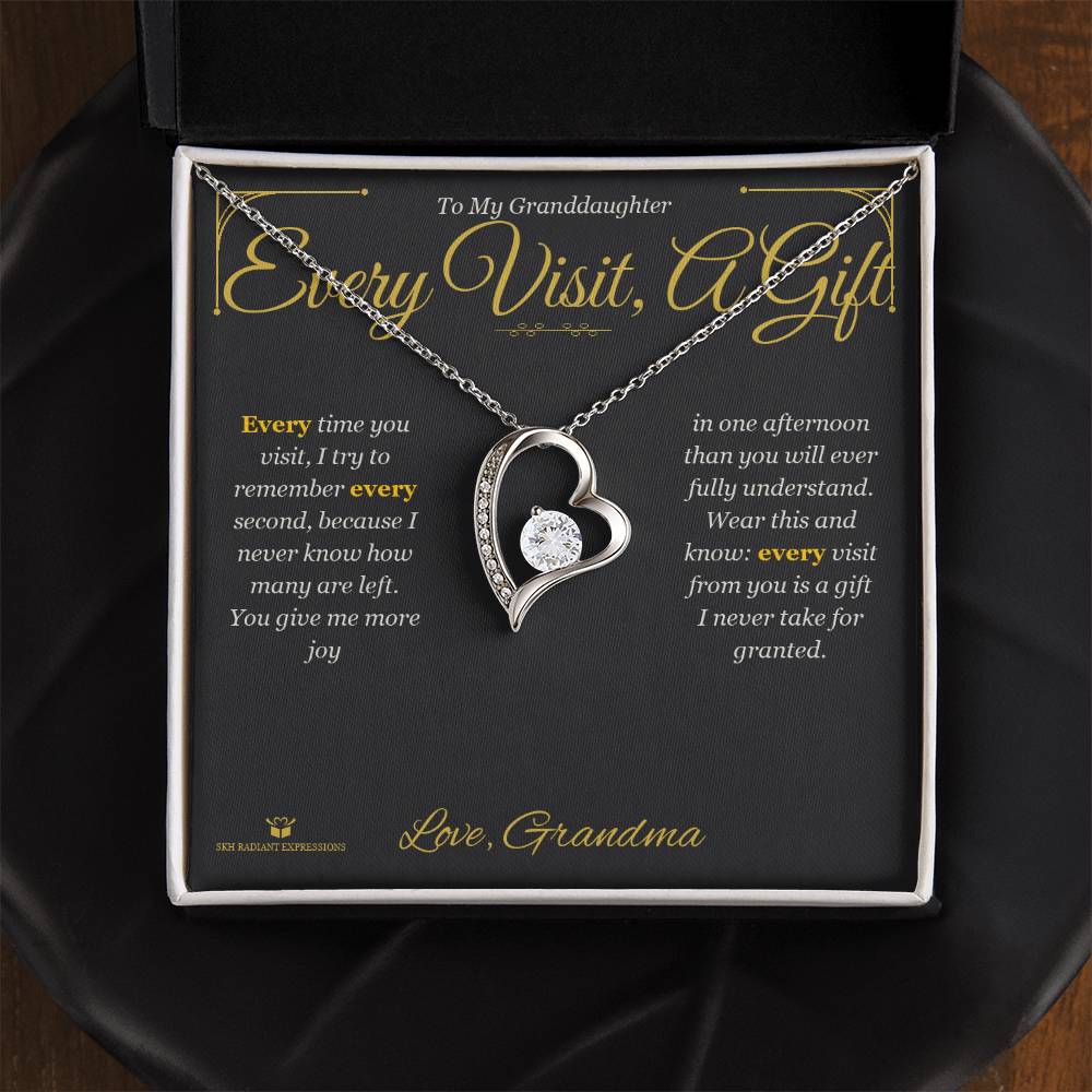 Every Visit, A Gift - Forever Love Necklace for Granddaughter - personalized keepsake gift from SKH Radiant Expressions