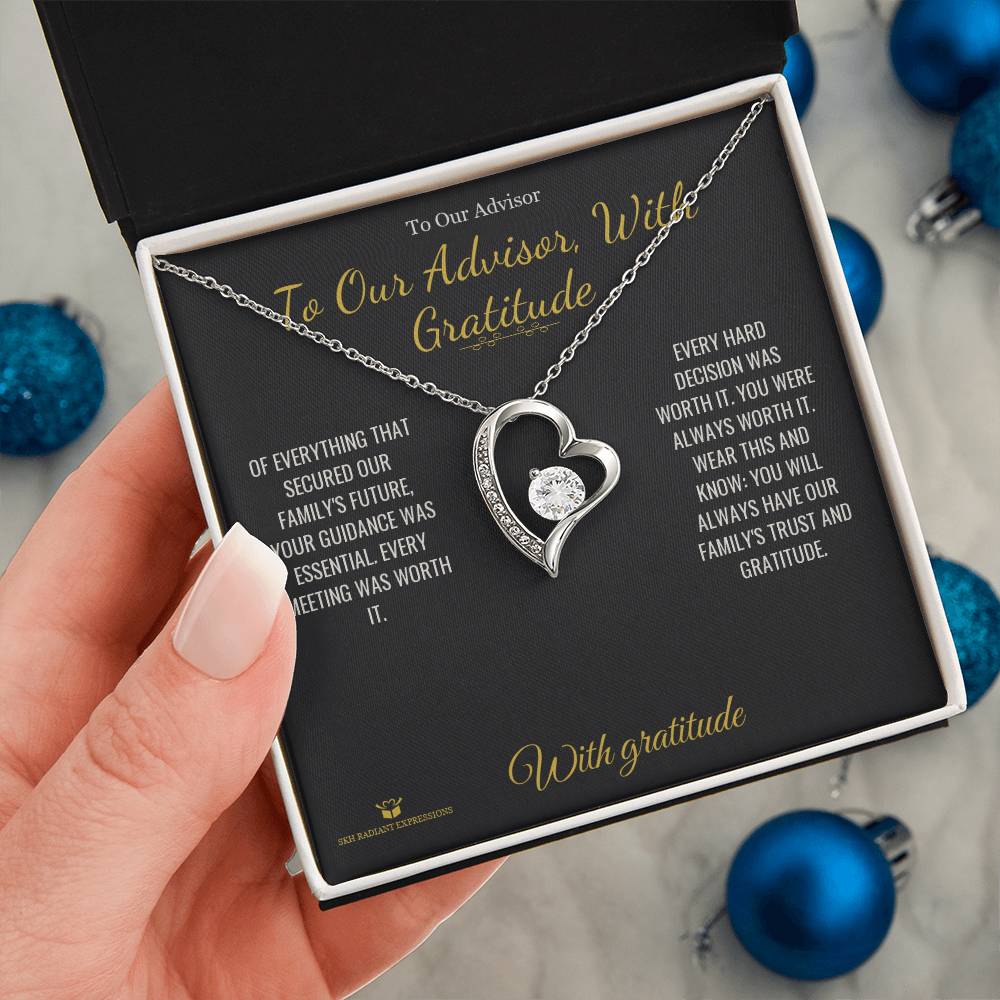 To Our Advisor, With Gratitude - Forever Love Necklace for Advisor - personalized keepsake gift from SKH Radiant Expressions
