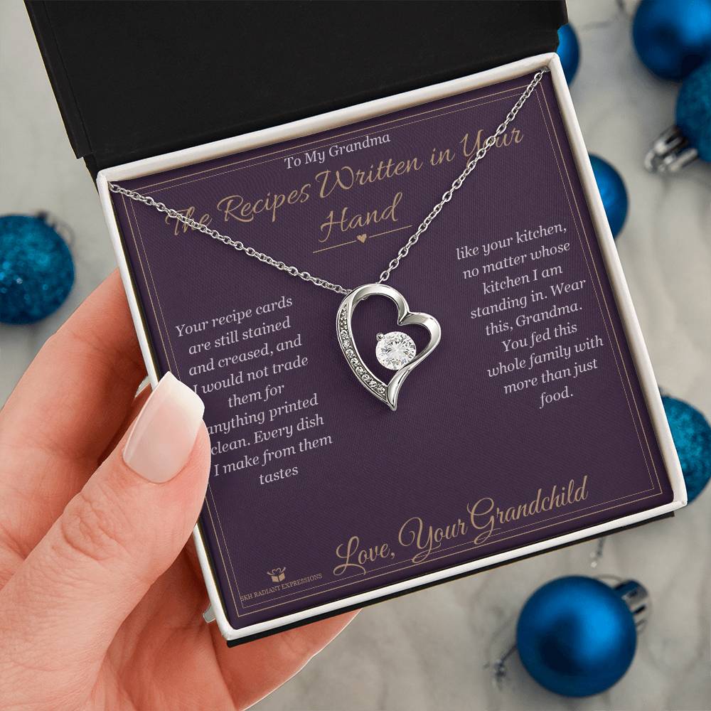 The Recipes Written in Your Hand - Forever Love Necklace for Grandmother - personalized keepsake gift from SKH Radiant Expressions