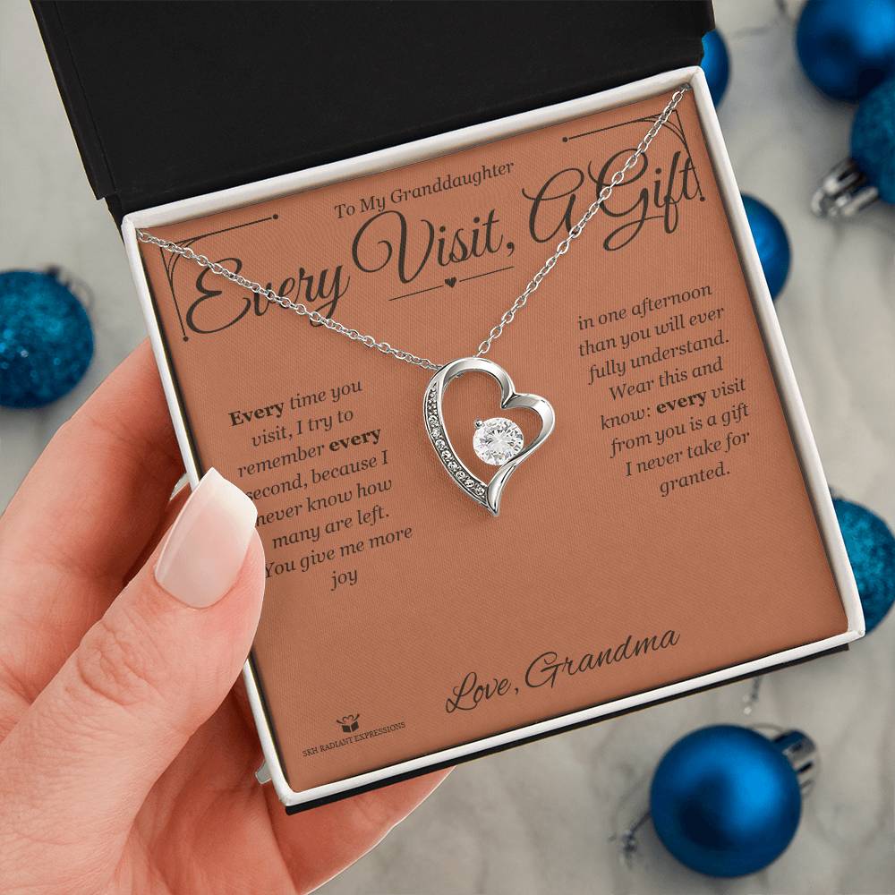 Every Visit, A Gift - Forever Love Necklace for Granddaughter