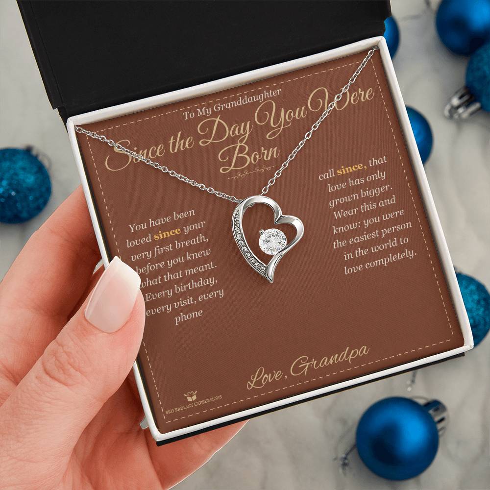 Since the Day You Were Born - Forever Love Necklace for Granddaughter - personalized keepsake gift from SKH Radiant Expressions