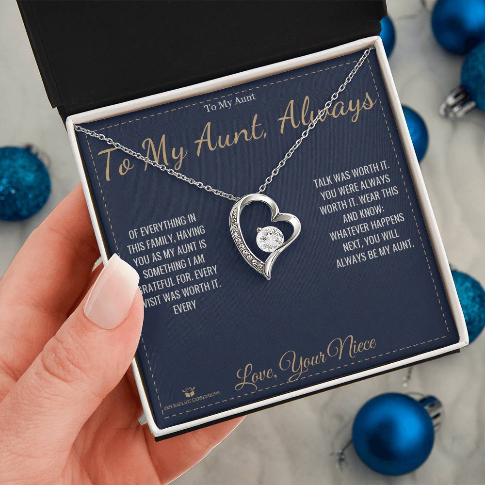 To My Aunt, Always - Forever Love Necklace for Aunt - personalized keepsake gift from SKH Radiant Expressions