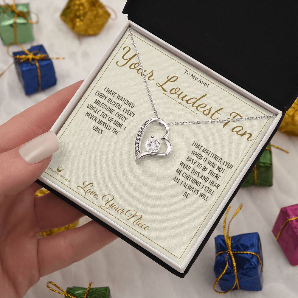 Your Loudest Fan - Forever Love Necklace for Aunt - personalized keepsake gift from SKH Radiant Expressions