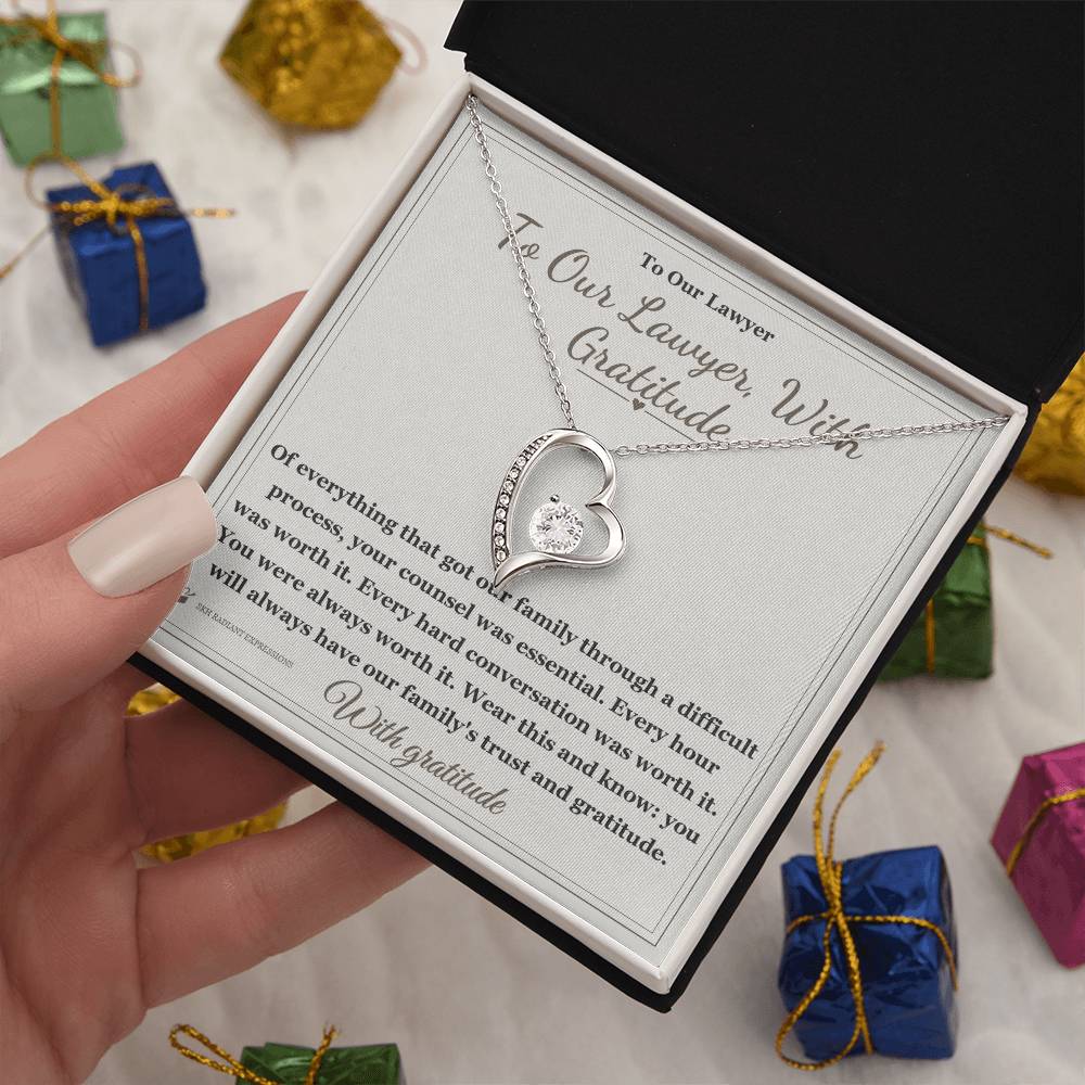 To Our Lawyer, With Gratitude - Forever Love Necklace for Lawyer