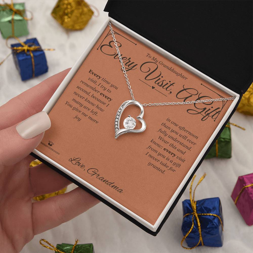 Every Visit, A Gift - Forever Love Necklace for Granddaughter
