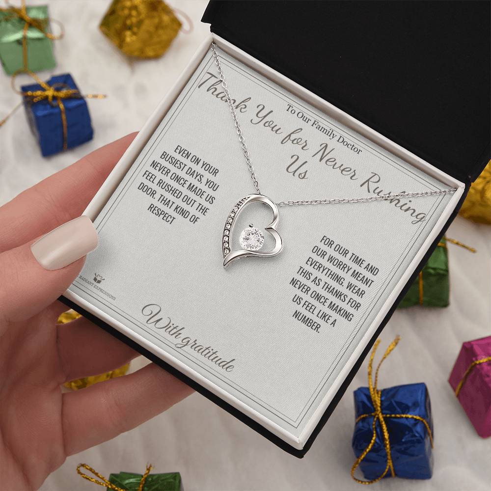 Thank You for Never Rushing Us - Forever Love Necklace for Doctor - personalized keepsake gift from SKH Radiant Expressions