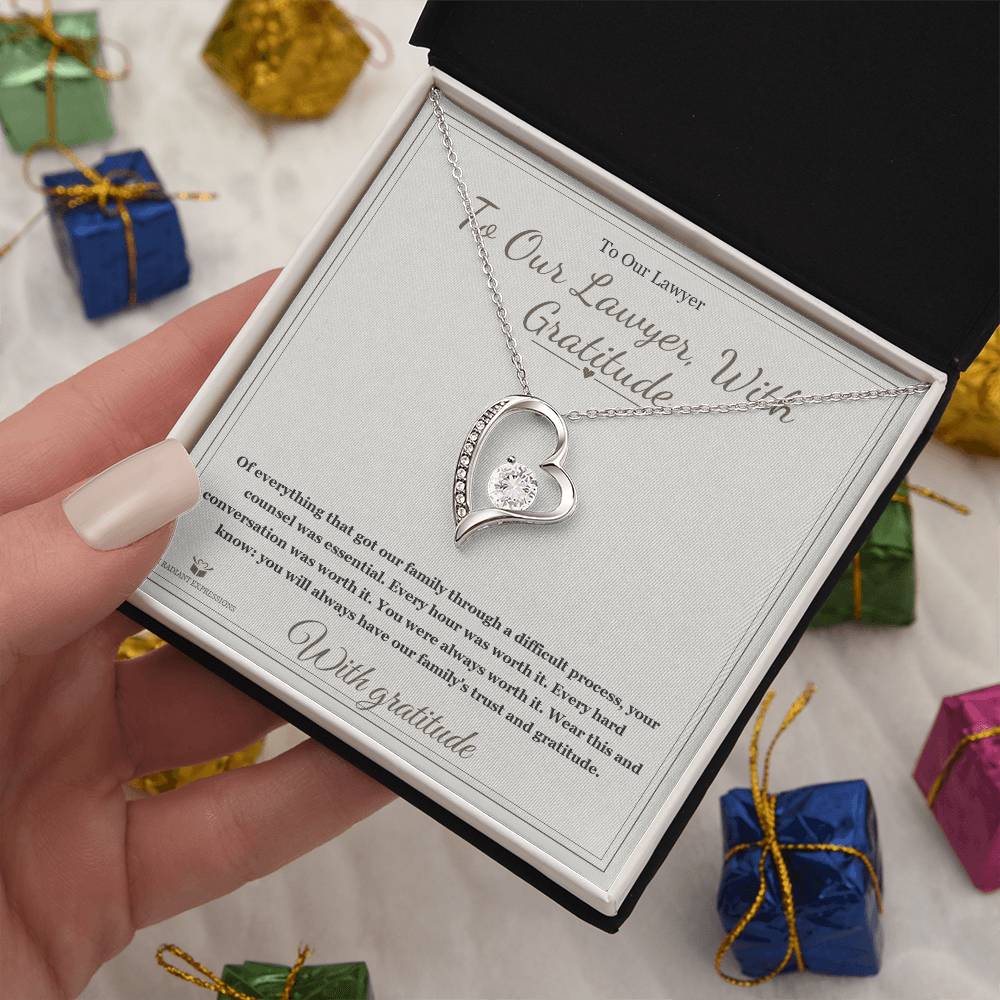 To Our Lawyer, With Gratitude - Forever Love Necklace for Lawyer