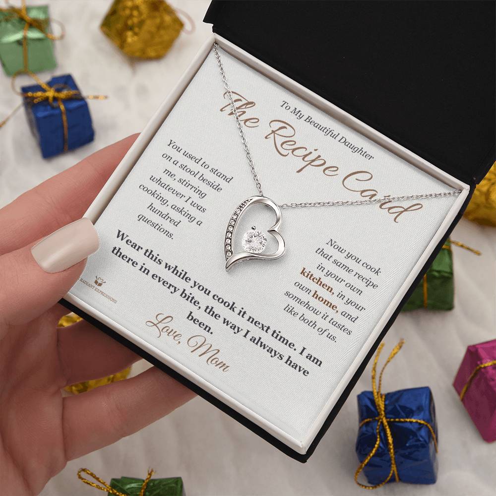 The Recipe Card - Forever Love Necklace for Daughter - personalized keepsake gift from SKH Radiant Expressions