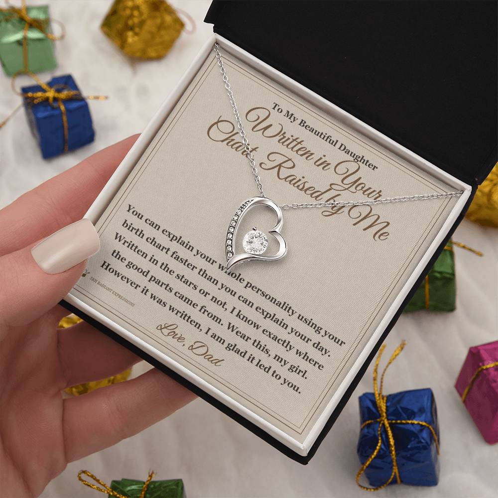 Written in Your Chart, Raised by Me - Forever Love Necklace for Daughter