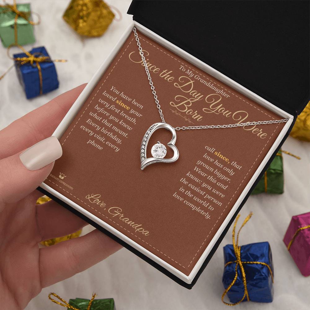 Since the Day You Were Born - Forever Love Necklace for Granddaughter - personalized keepsake gift from SKH Radiant Expressions
