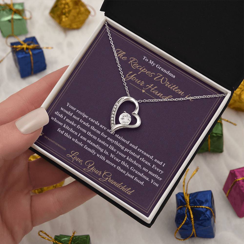The Recipes Written in Your Hand - Forever Love Necklace for Grandmother