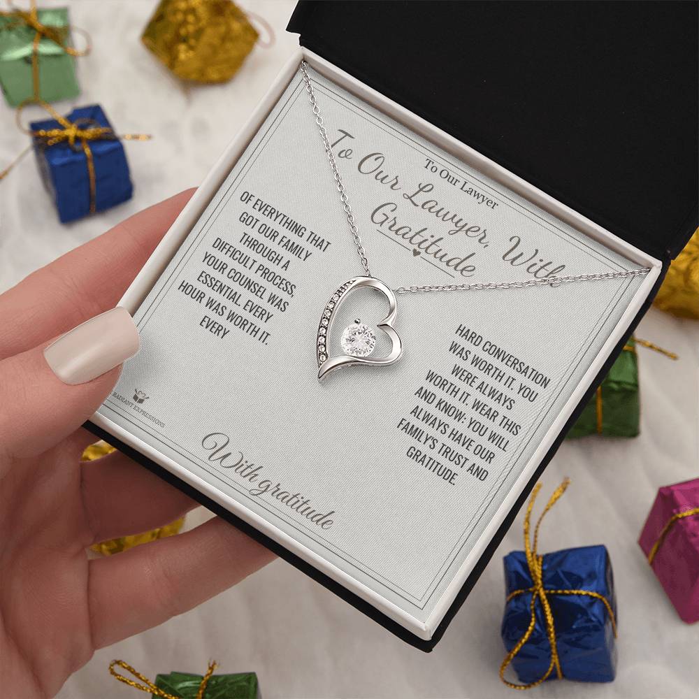 To Our Lawyer, With Gratitude - Forever Love Necklace for Lawyer