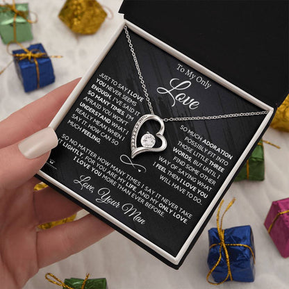 Engraved Forever Love Necklace with message for them